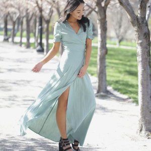 Bohme Sage Green Wrap Dress